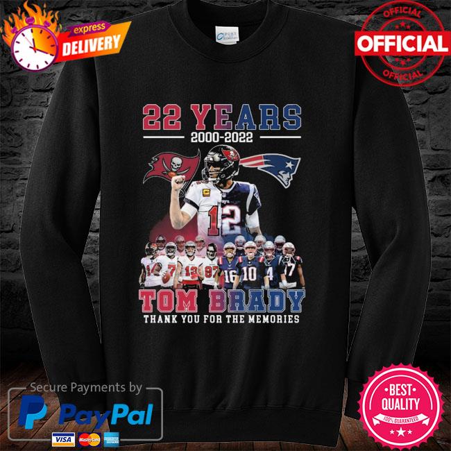 22 years 2000-2022 Tom Brady thank you for the memories T-shirt