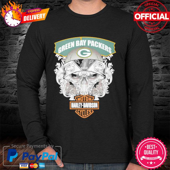 Skull Green Bay Packers harley davidson Green Bay Packers shirt, hoodie,  sweater, long sleeve and tank top