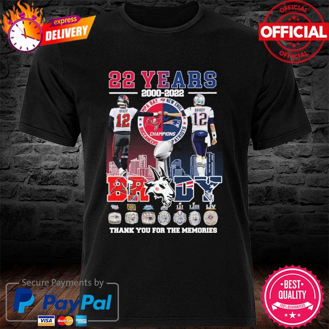 22 years 2000-2022 Tom Brady thank you for the memories T-shirt – Emilytees  – Shop trending shirts in the USA – Emilytees Fashion LLC – Store   Collection Home Page Sports & Pop-culture Tee