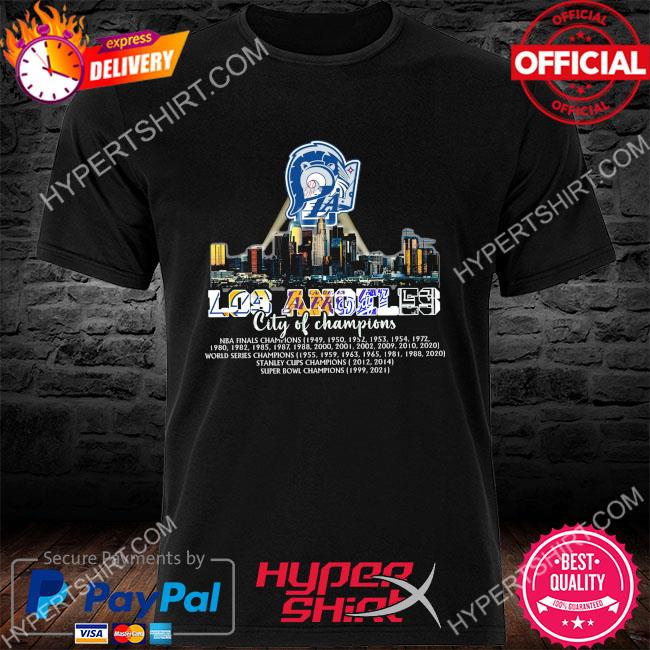 Skylines Los Angeles City Of Champions Kings Lakers Rams and Dodgers shirt,  hoodie, sweater, long sleeve and tank top