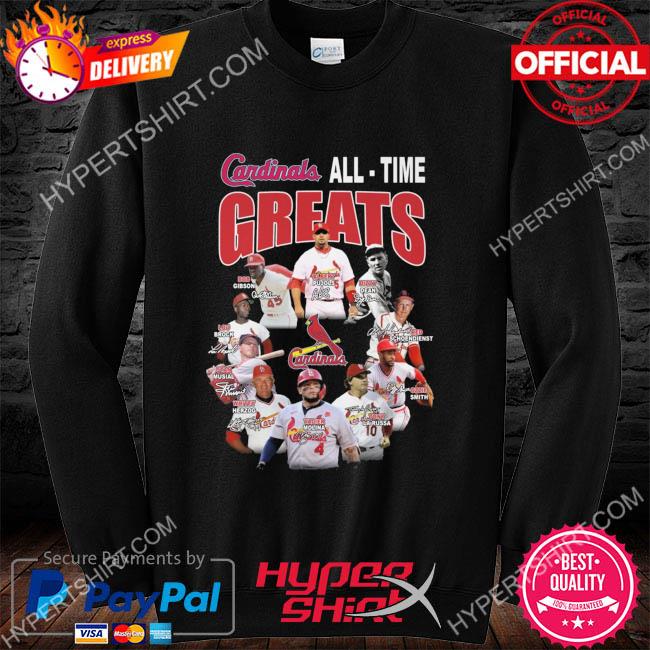 Official St Louis Cardinals All time Greats signatures shirt