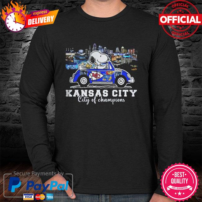 Snoopy and Woodstock Kansas City Chiefs and kansas Jayhawks of champion  shirt, hoodie, sweater, long sleeve and tank top