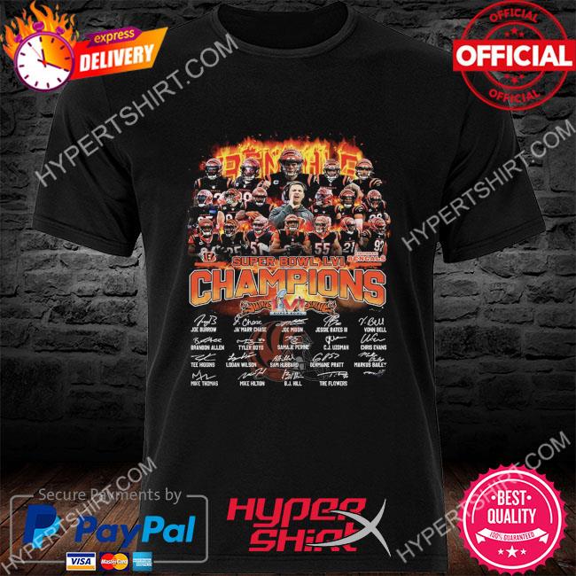 Official official Super Bowl LVI 2022 Champions Cincinnati Bengals  Signatures Shirt, hoodie, sweater, long sleeve and tank top