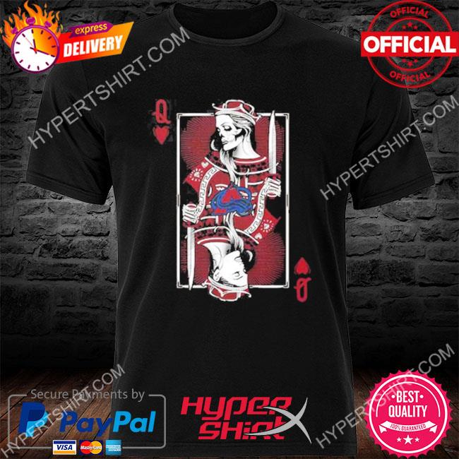 NHL 2022 Stanley Cup Champions Colorado Avalanche Queen Card Poker Unisex T- Shirt - REVER LAVIE