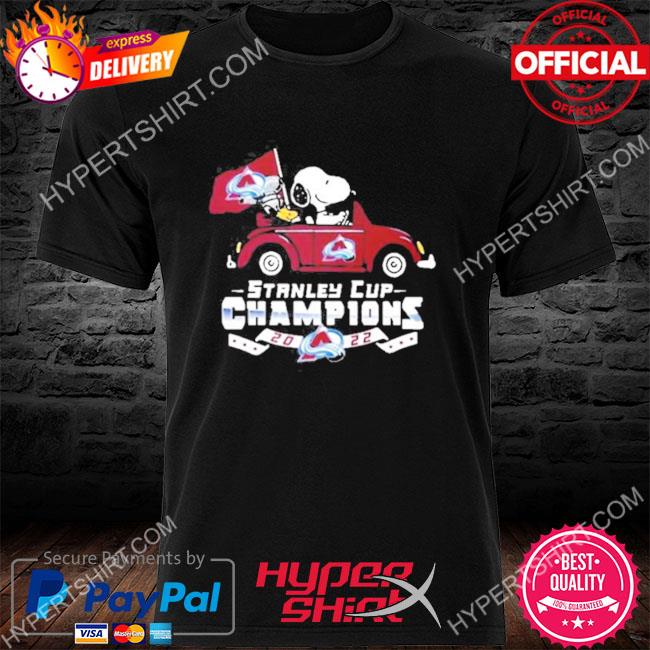 Snoopy And Woodstock Riding Car Colorado Avalanche NHL 2022 Stanley Cup  Champions Unisex T-Shirt - REVER LAVIE