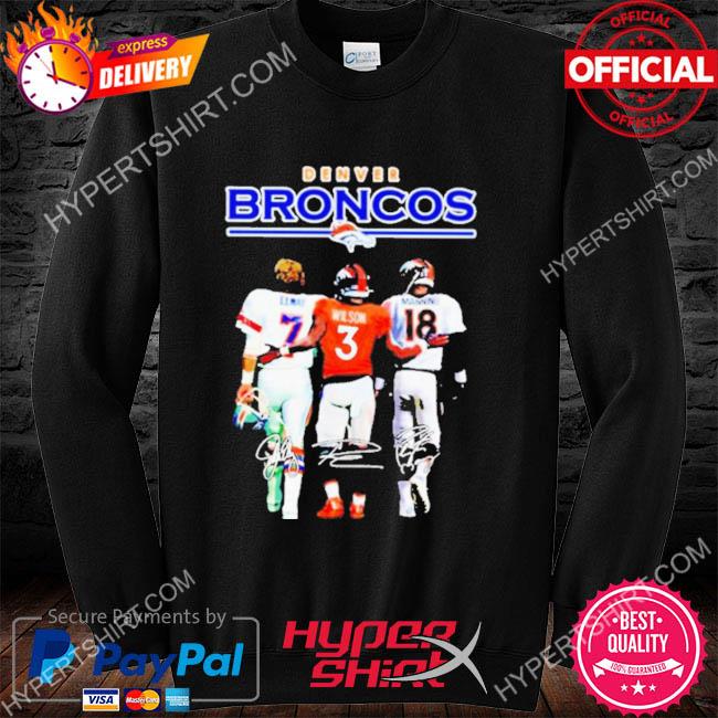 Official Denver broncos john elway russell wilson peyton manning signatures  T-shirt, hoodie, sweater, long sleeve and tank top