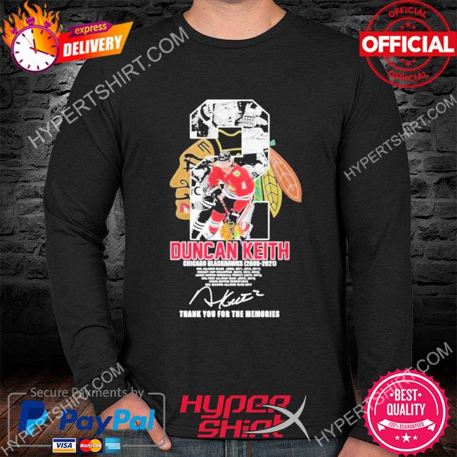 Chicago Blackhawks Duncan Keith thank you for the memories signature shirt,  hoodie, longsleeve tee, sweater