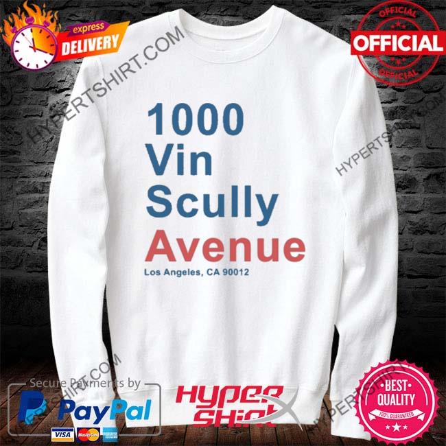 Official 1000 Vin Scully Avenue Los Angeles CA 90012 Shirt, hoodie,  sweater, long sleeve and tank top