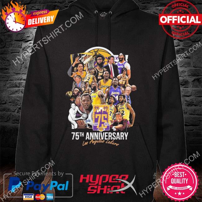 Men's Antigua Heather Black Los Angeles Lakers Saga Long Sleeve Hoodie T-Shirt Size: 3XL