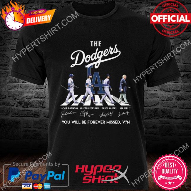 The Dodgers Abbey Road You Will Be Forever Missed Vin Scully Signatures  Shirt - NVDTeeshirt