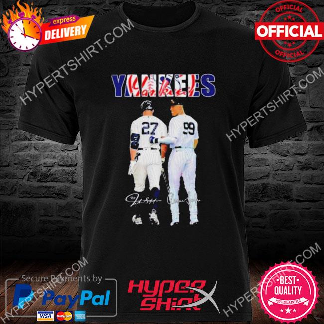 Giancarlo Stanton and Aaron Judge New York Yankees signatures shirt -  Dalatshirt