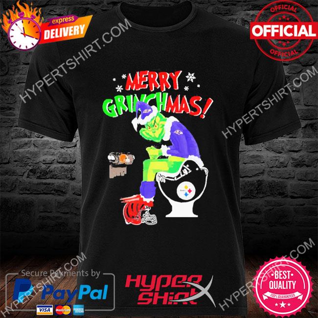 Merry Grinchmas The Grinch Baltimore Ravens Shit On Toilet Pittsburgh  Steelers And Other Team Christmas 2022 Shirt, hoodie, sweater, long sleeve  and tank top