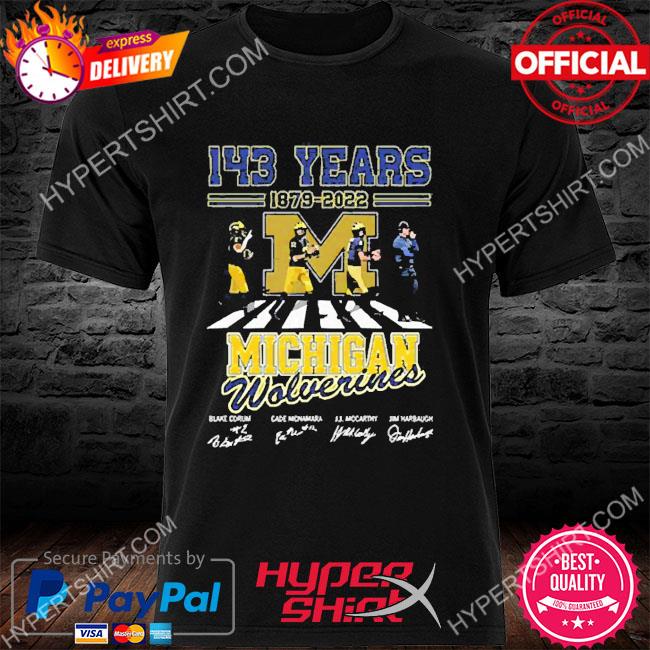Michigan Wolverines Abbey Road 143 years 1879 2022 signatures shirt