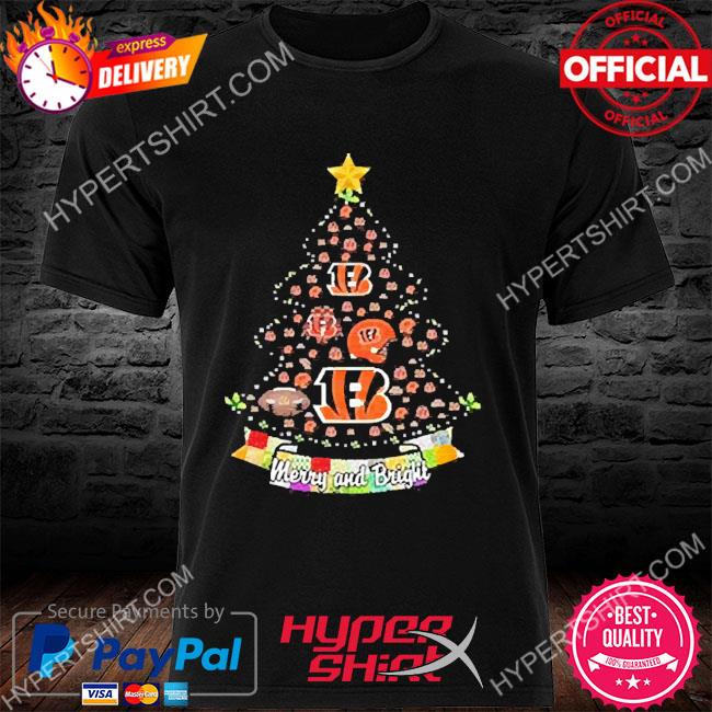 Official Merry And Bright Cincinnati Bengals NFL Christmas Tree Sweatshirt,  hoodie, sweater, long sleeve and tank top