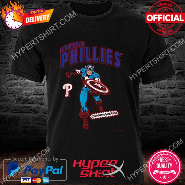 Official Youth Philadelphia Phillies Red Team Captain America Marvel Shirt