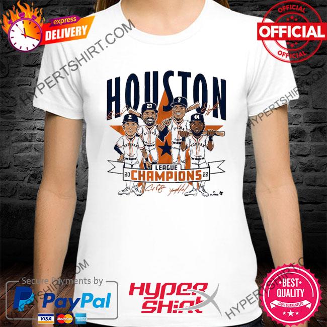 Houston astros baseball team league champions 2022 signatures shirt
