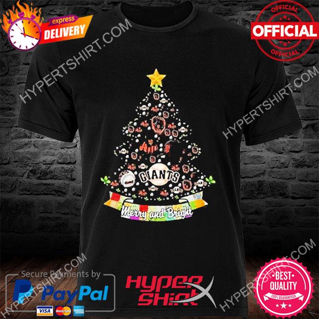 Merry And Bright San Francisco Giants MLB Christmas Tree T Shirts