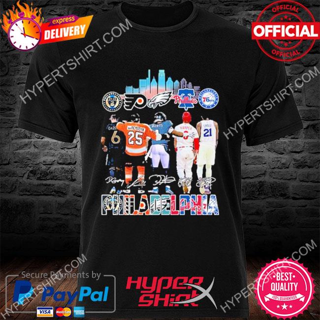 Philadelphia sports team eagles phillies flyers 76ers logo 2023 shirt,  hoodie, longsleeve, sweatshirt, v-neck tee