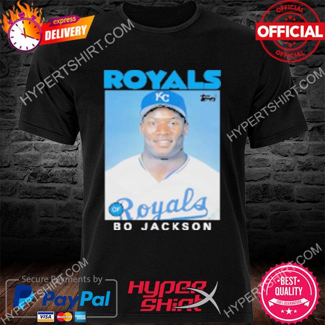 Kansas City Royals Bo Jackson T-Shirt from Homage. | Grey | Vintage Apparel from Homage.