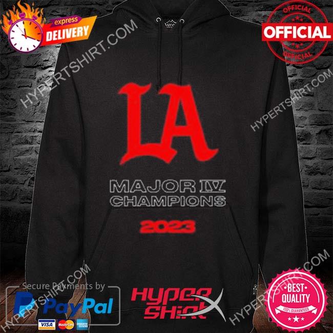Official 100 thieves merch la thieves 2023 major iv champions s hoodie