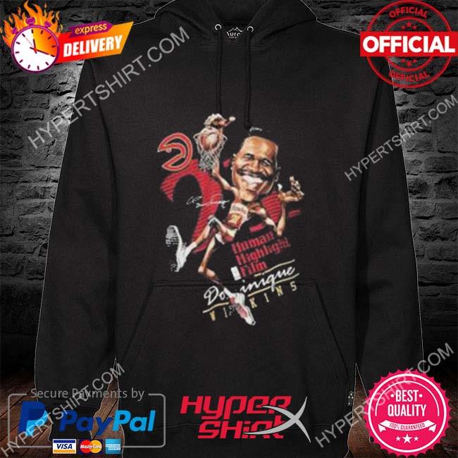 Official mitchell & ness dominique wilkins atlanta hawks hardwood classics caricature s hoodie