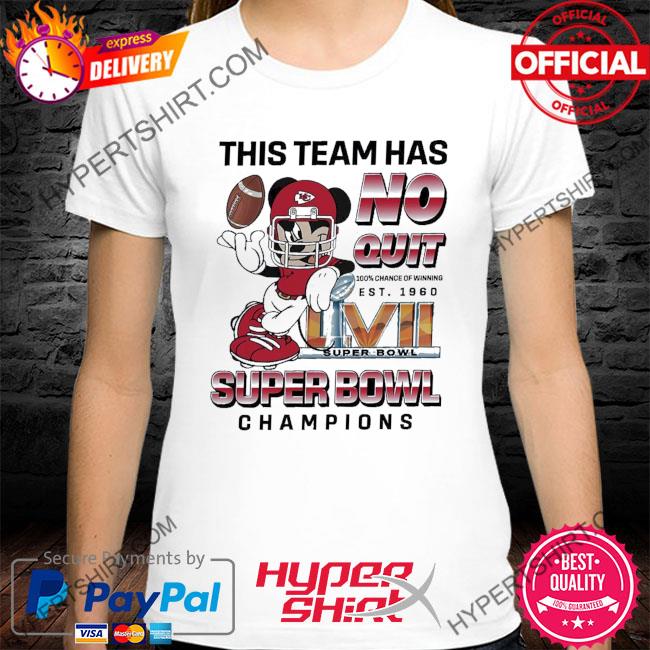 Premium funny mickey mouse this team has no quit super bowl champions 2024 shirt