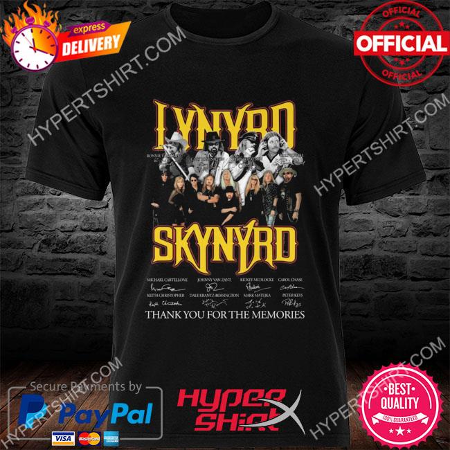 Premium lynyrd Skynyrd thank you for the memories signatures shirt