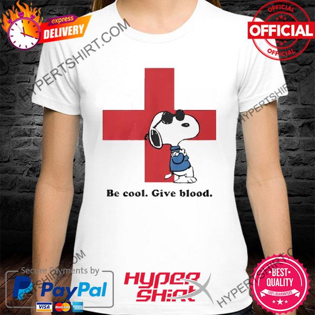 Red Cross Snoopy Be Cool Give Blood Shirt